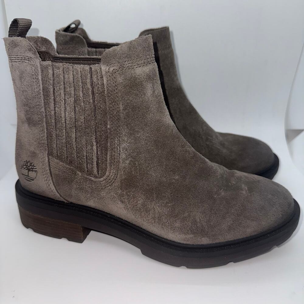 Timberland Brimfield Mid Chelsea Boots Women's US 9 Brown Suede Slip On
